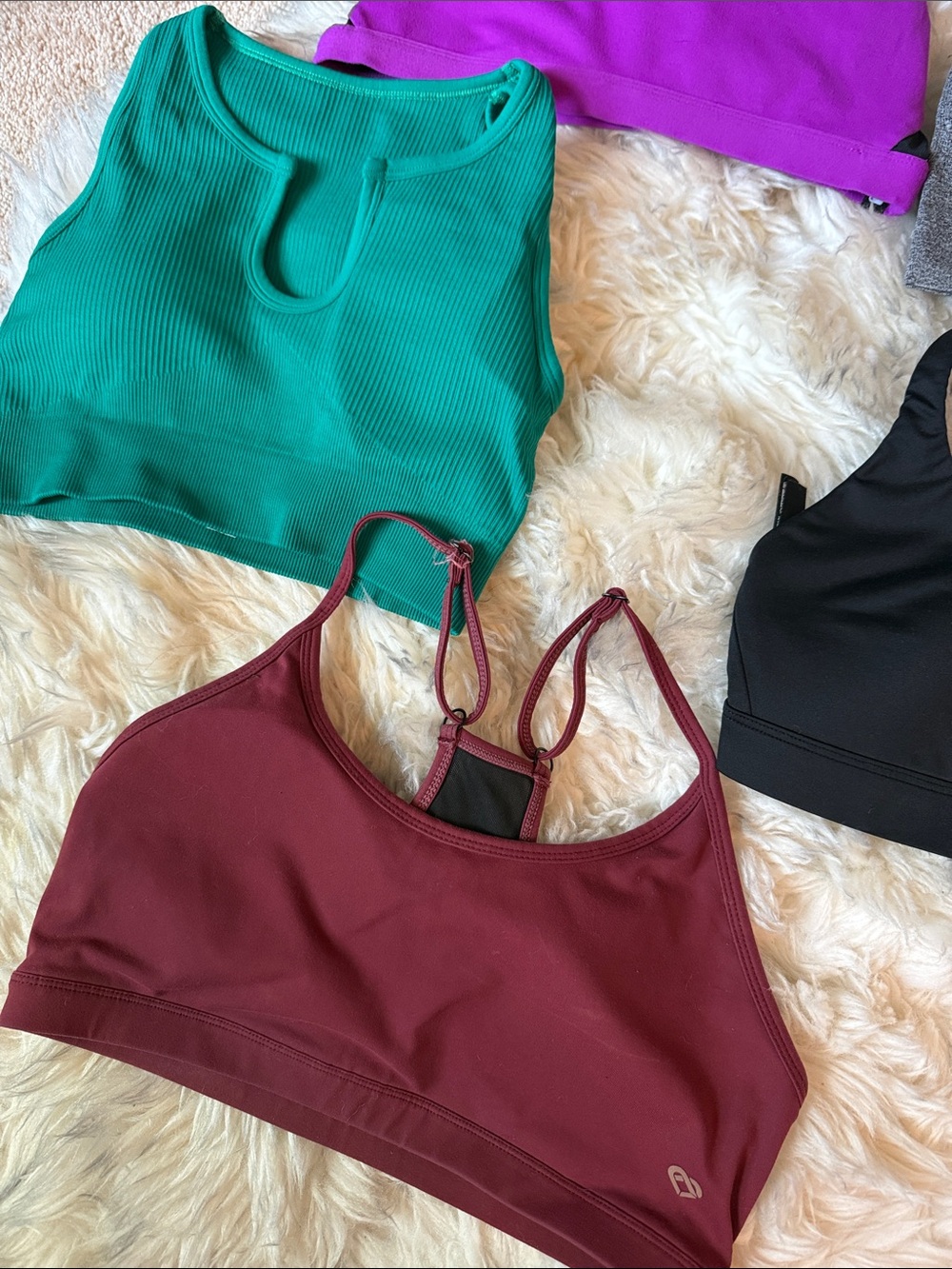 9 piece lot of Women's Ribbed & Padded Sports Bras - Assorted Colors - Picture 2 of 6